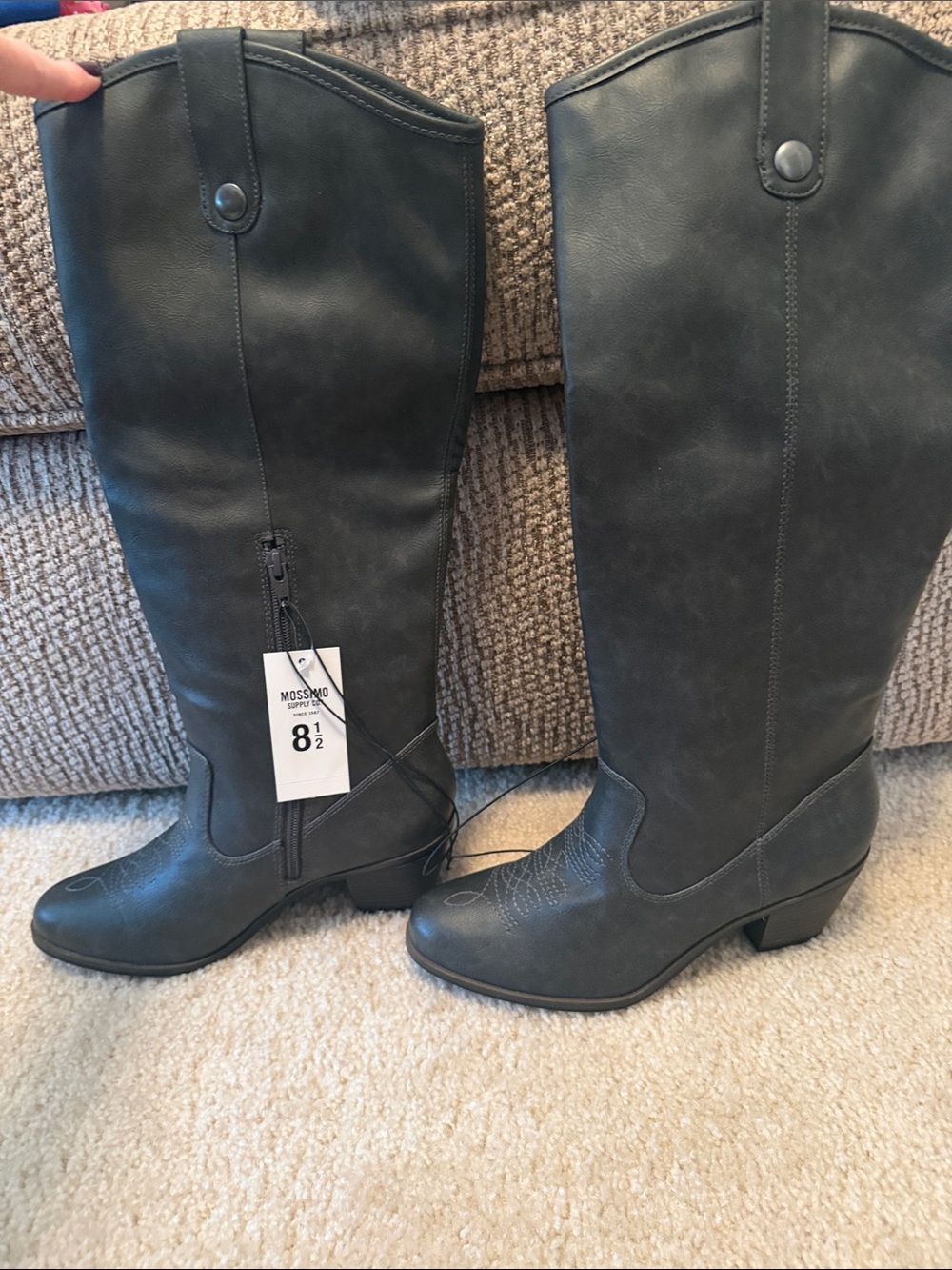 Mossimo Supply Co. Knee High Western Boots in Black